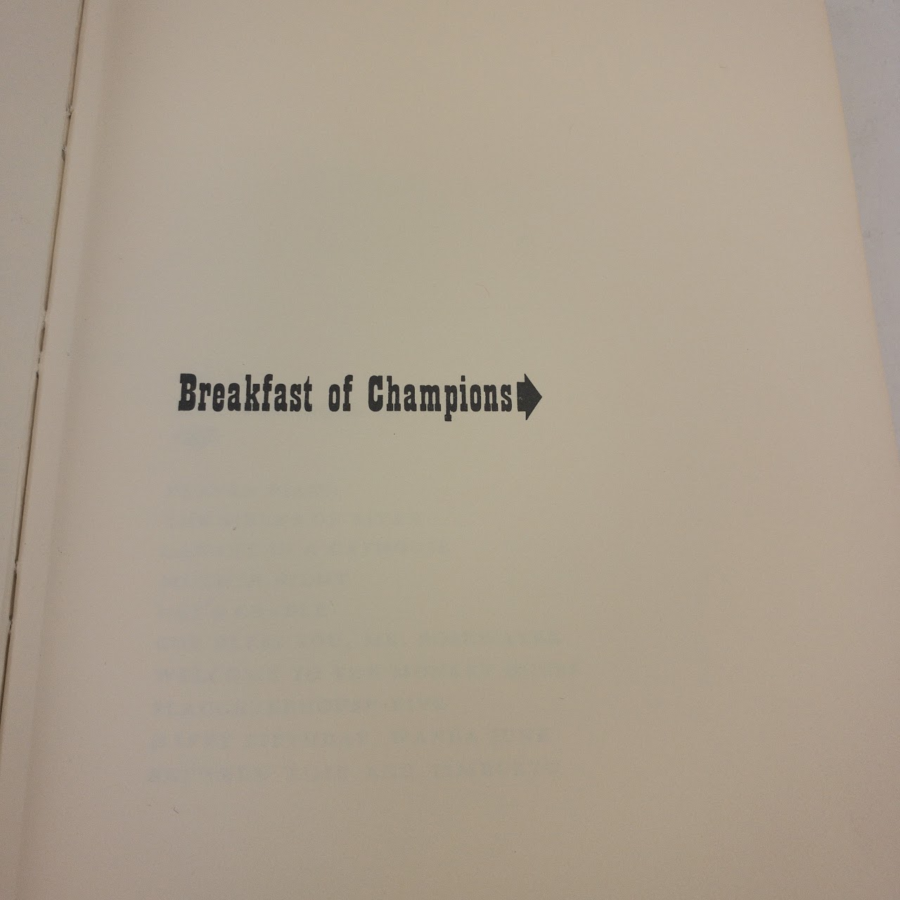 Kurt Vonnegut, Jr. 'Breakfast of Champions' First Edition, First Printing Book