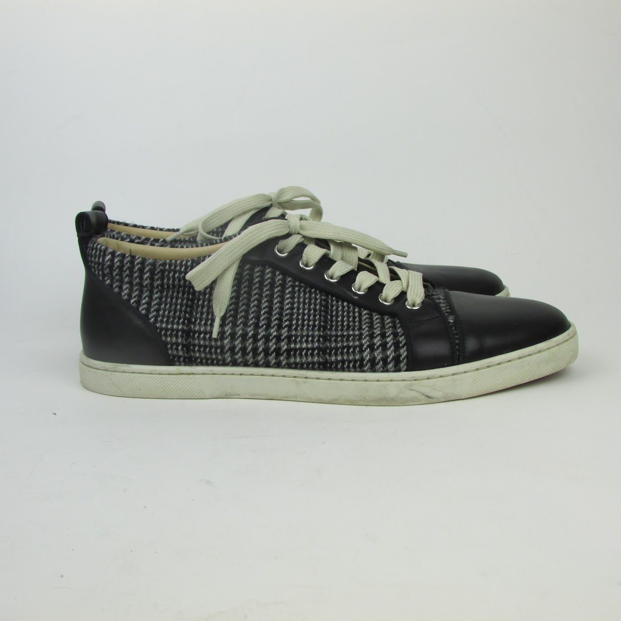 Christian Louboutin Glen Plaid & Leather Sneaker