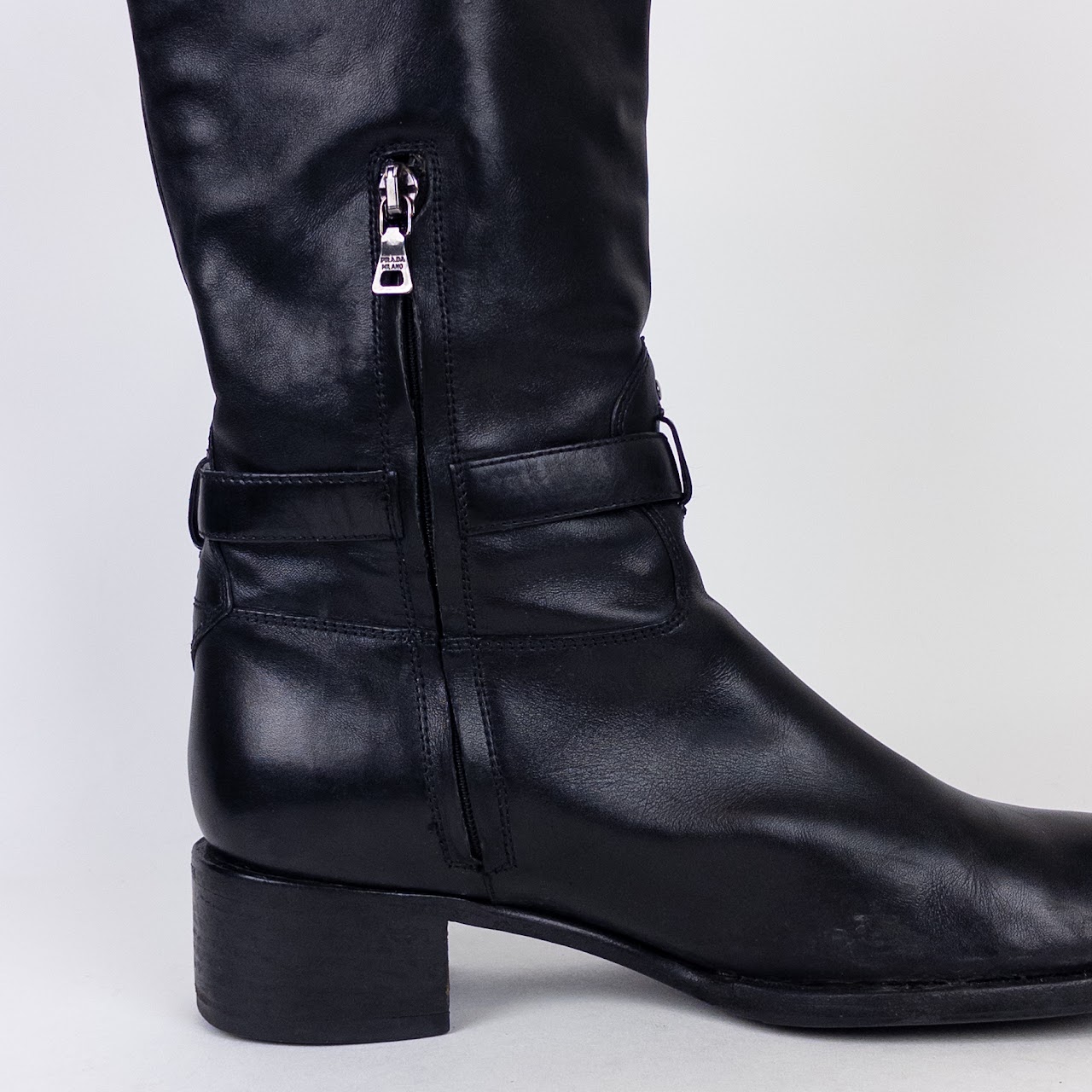 Prada Leather Calf High Boots