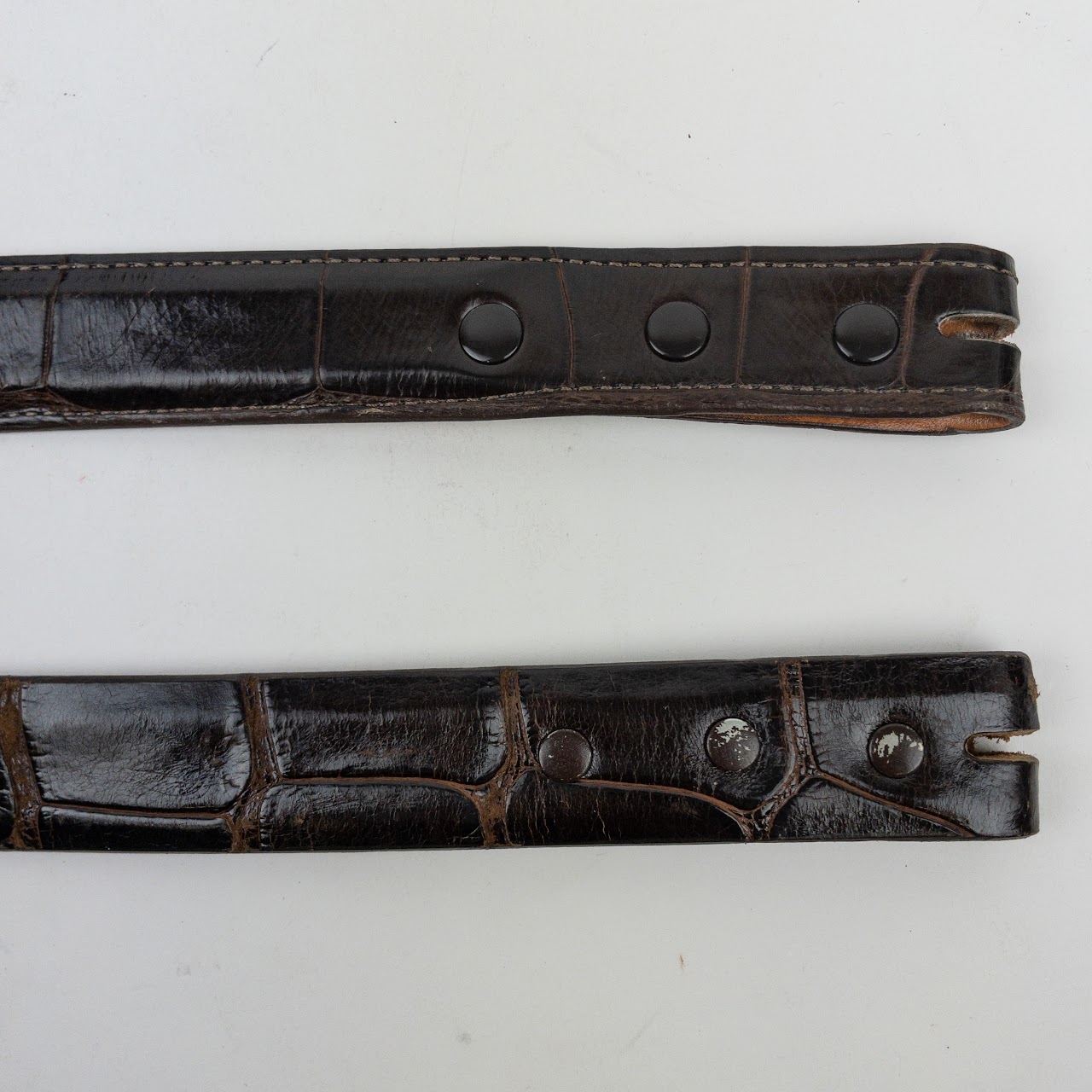 James Reid Ltd. Alligator & Sterling Silver Belt Pair