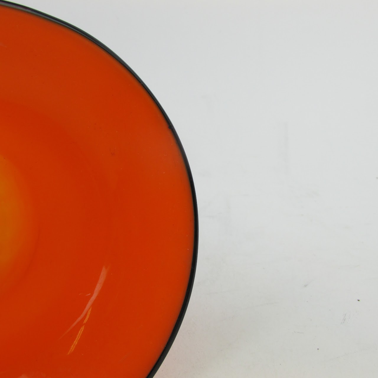 Czech Bohemian Orange Blown Glass Vase