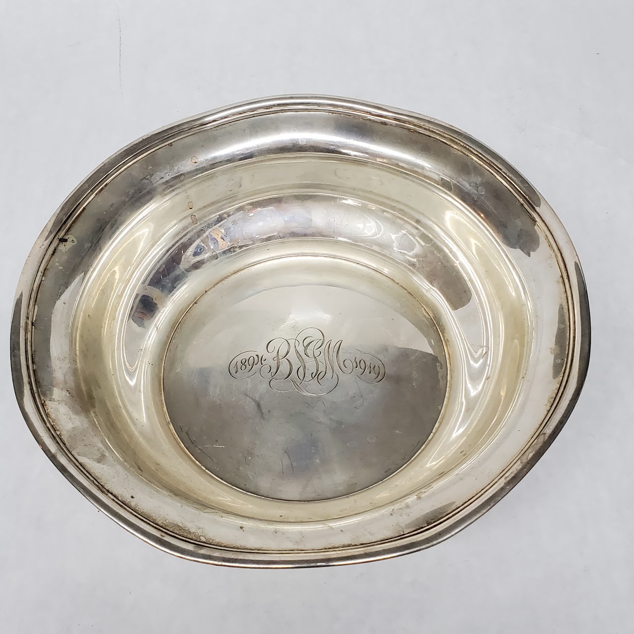 Sterling Silver Monogrammed Fruit Bowl