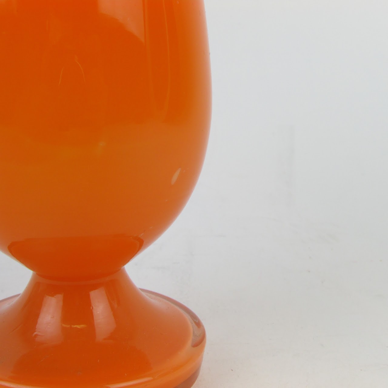 Czech Bohemian Orange Blown Glass Vase