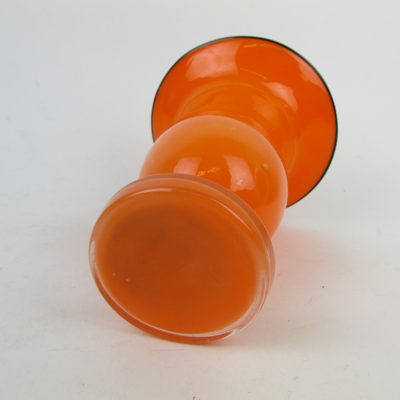 Czech Bohemian Orange Blown Glass Vase