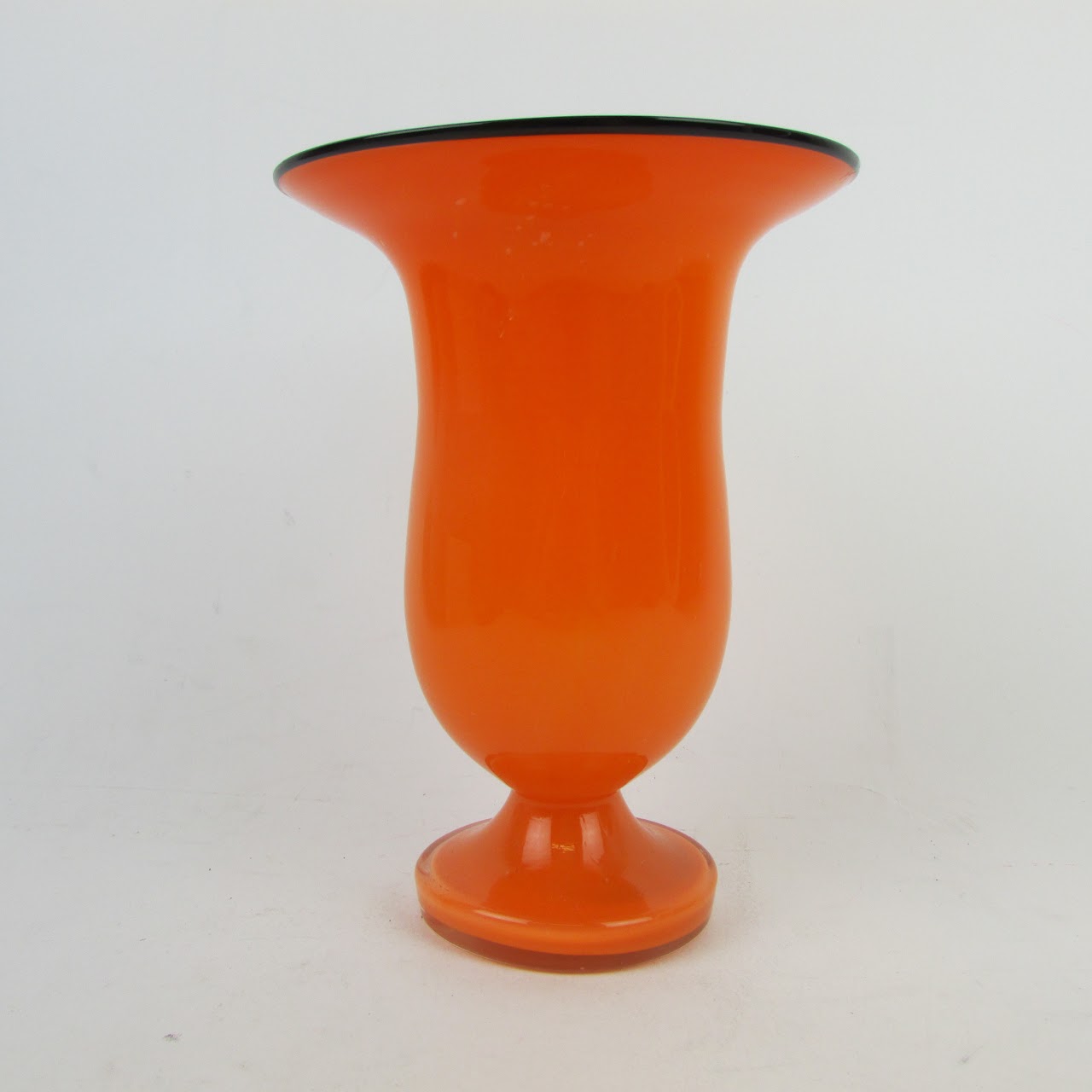 Czech Bohemian Orange Blown Glass Vase