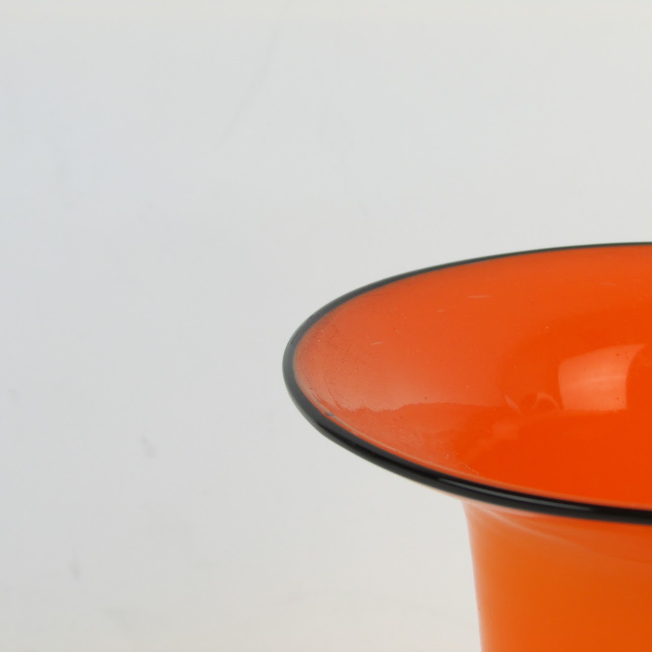 Czech Bohemian Orange Blown Glass Vase