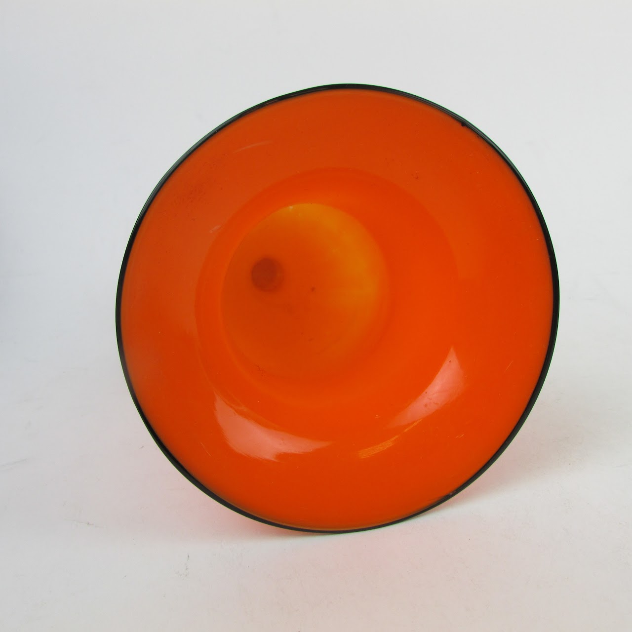 Czech Bohemian Orange Blown Glass Vase