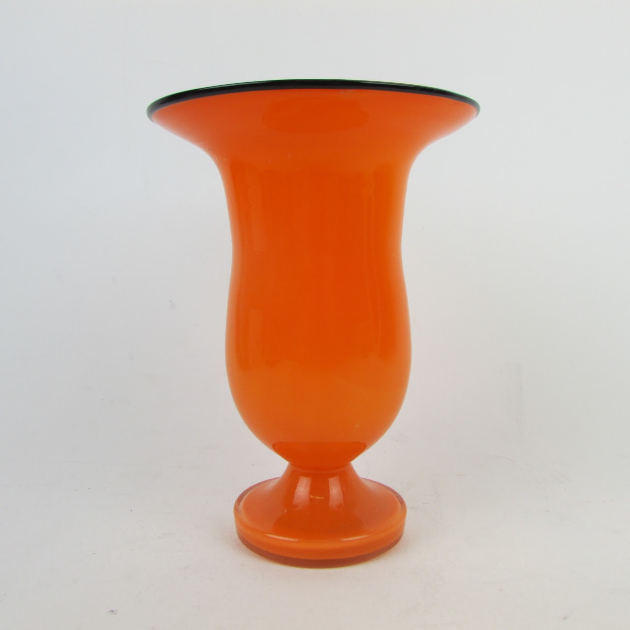 Czech Bohemian Orange Blown Glass Vase