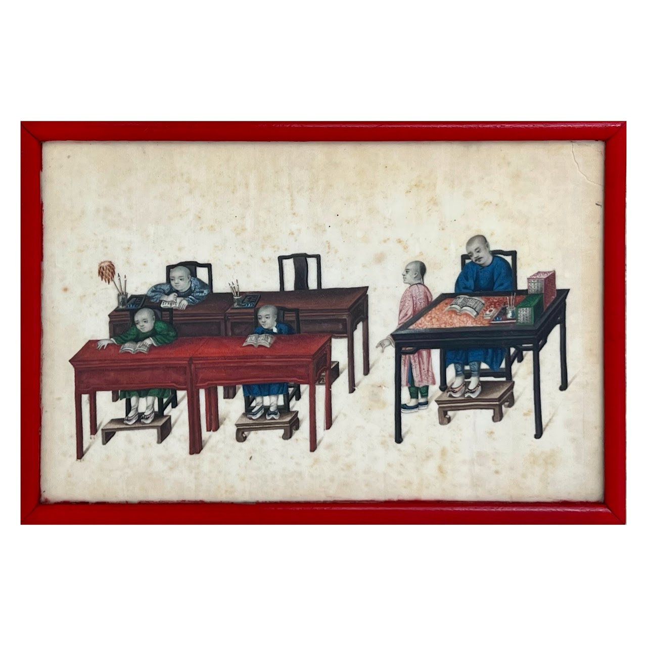 Antique Chinese Gouache Painting on Pith Paper