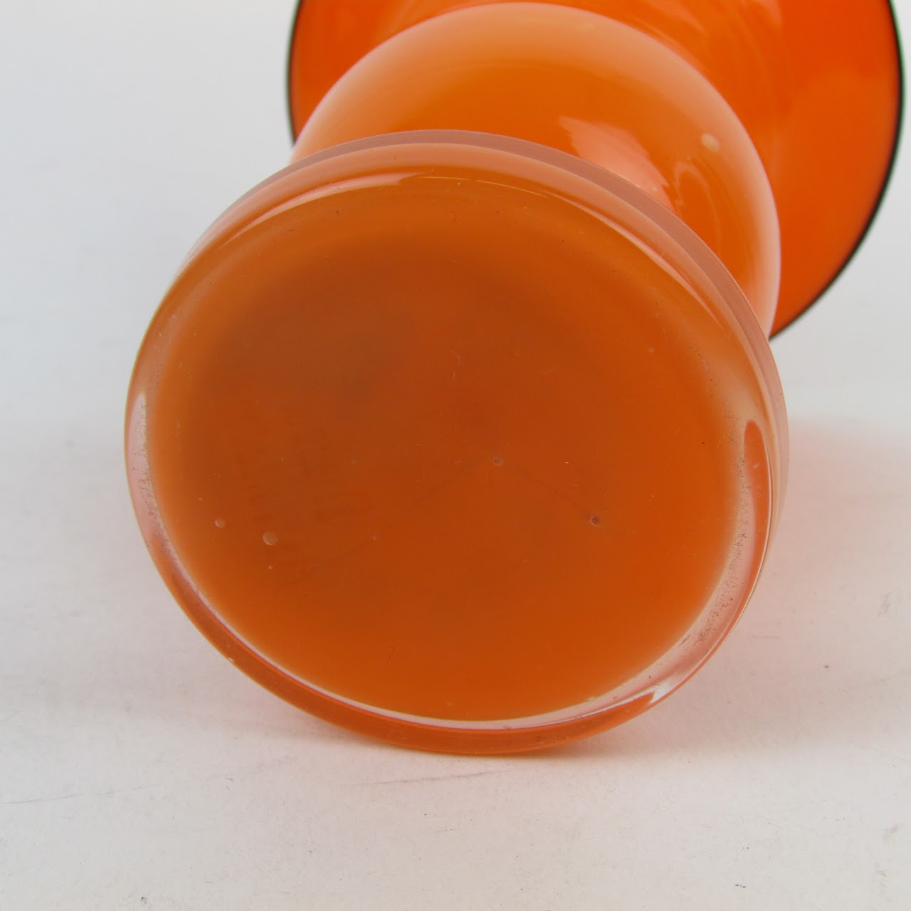 Czech Bohemian Orange Blown Glass Vase