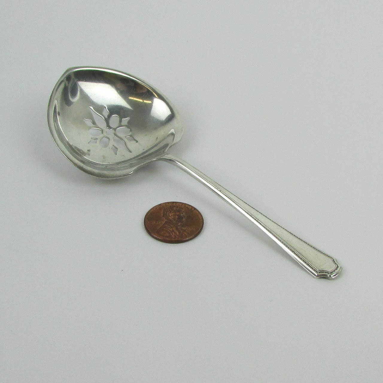 Sterling Silver Pierced Serving Spoon