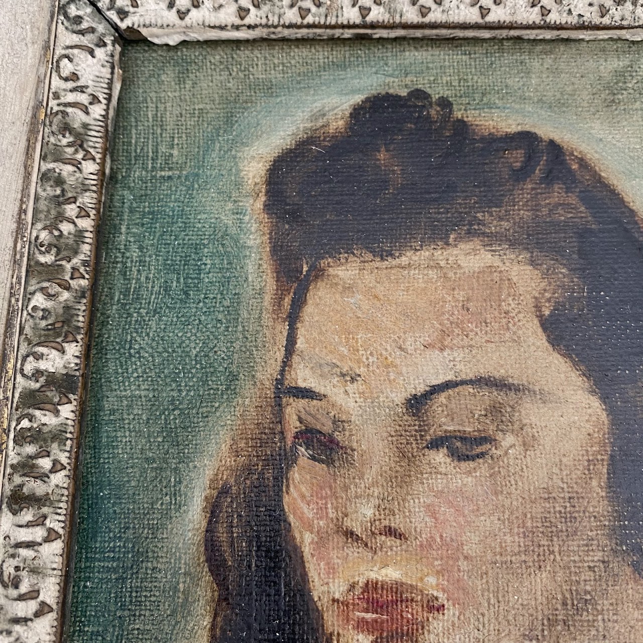 Charles Cagle 1940s Signed Oil Portrait Painting