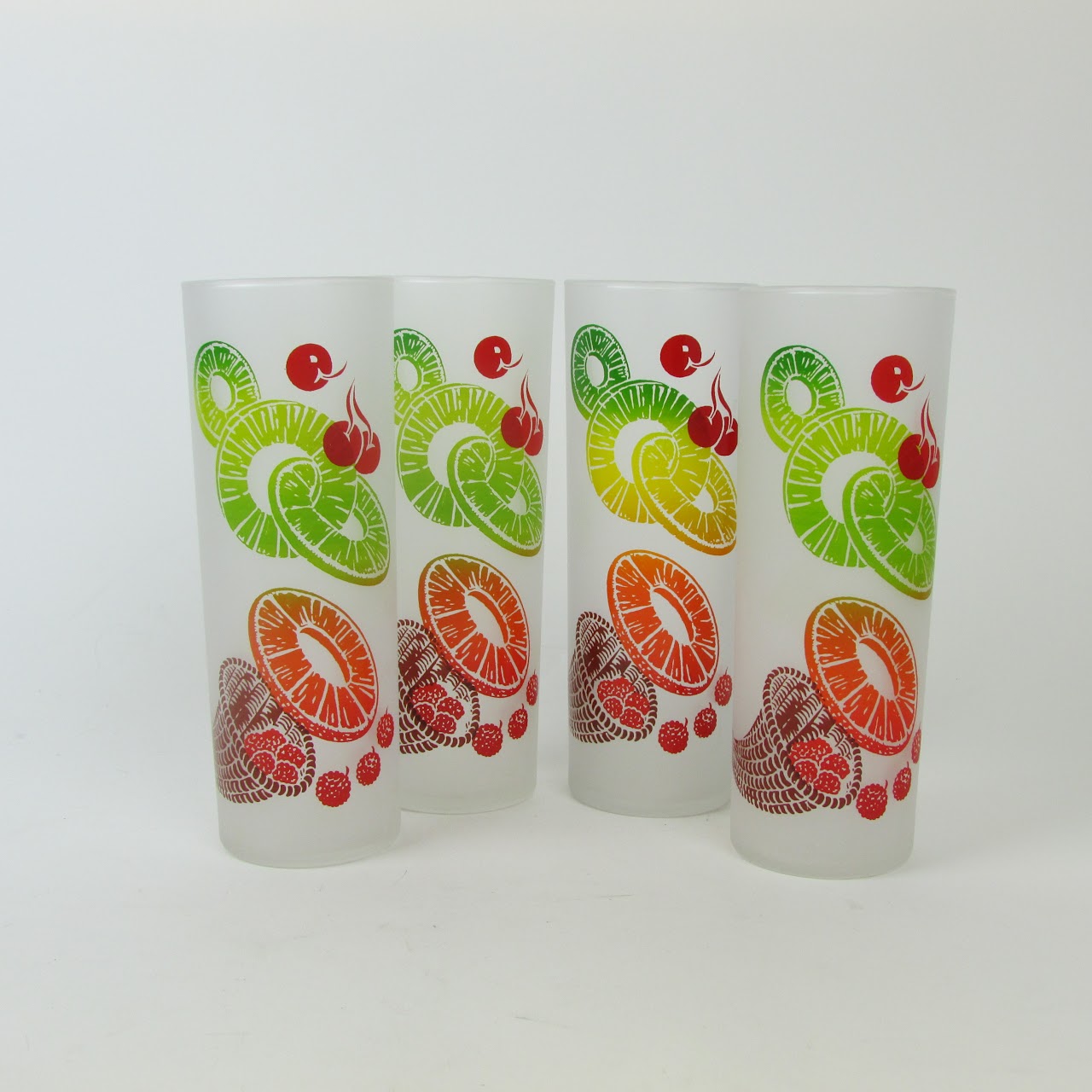 Federal Glass Mid-Century Fruit Highball Set