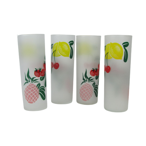 Federal Glass Mid-Century Fruit Highball Set