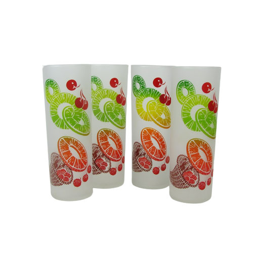 Federal Glass Mid-Century Fruit Highball Set