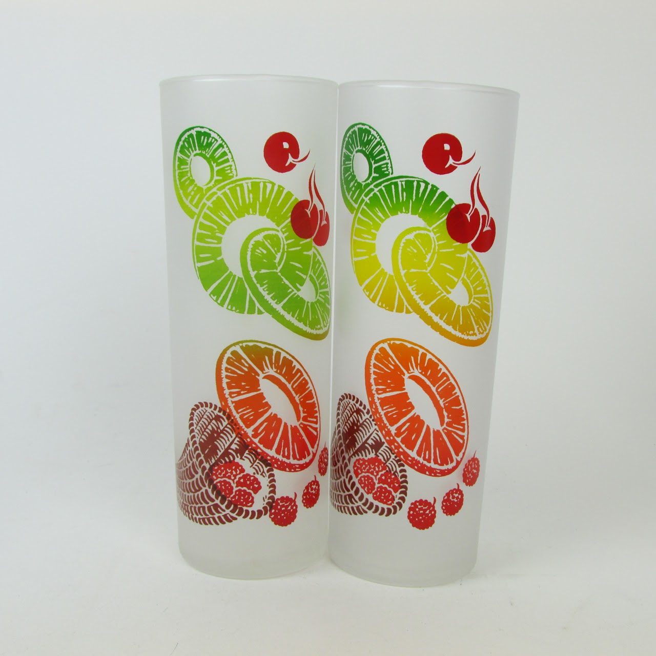 Federal Glass Mid-Century Fruit Highball Set