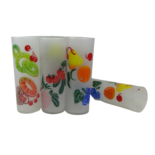 Federal Glass Mid-Century Fruit Highball Set