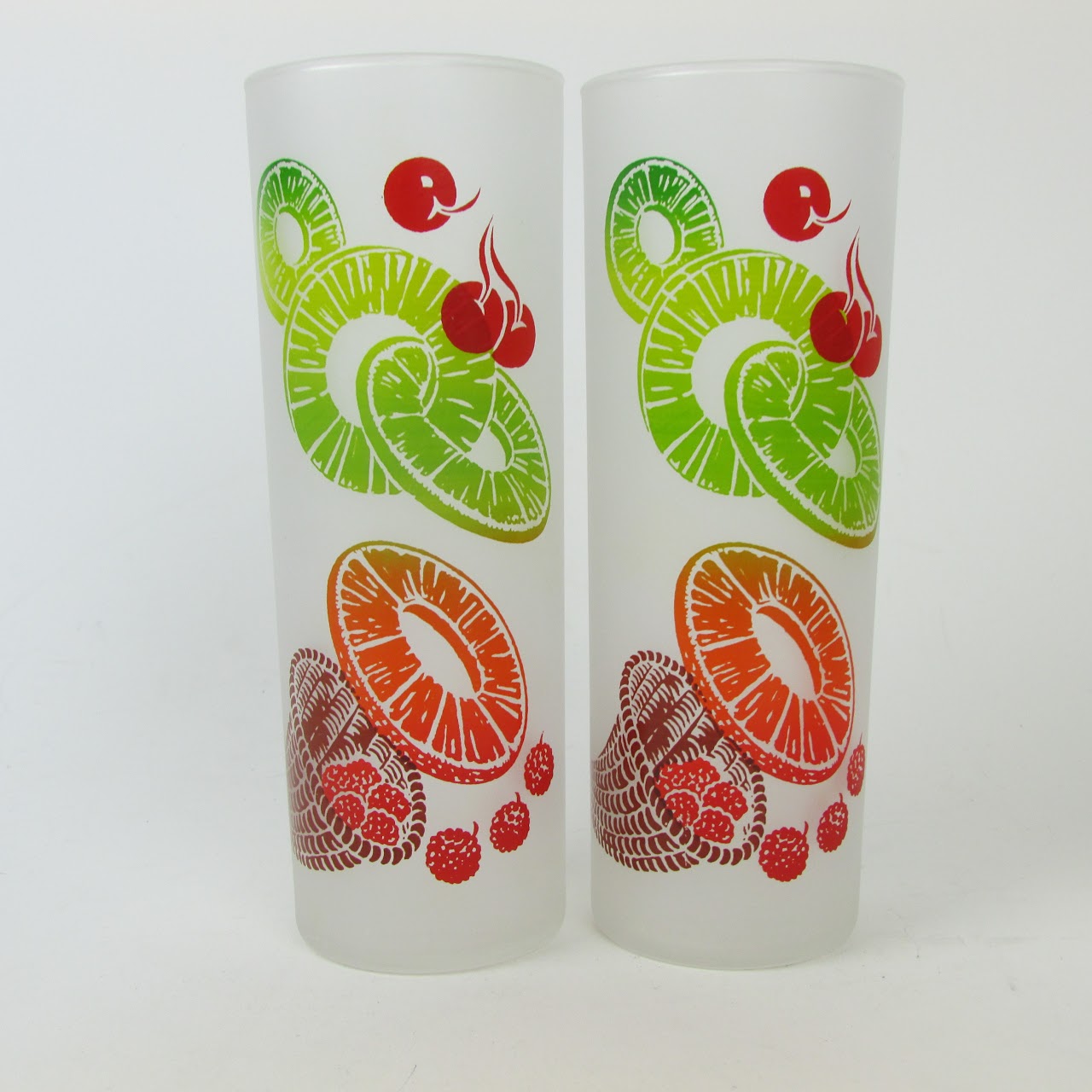 Federal Glass Mid-Century Fruit Highball Set