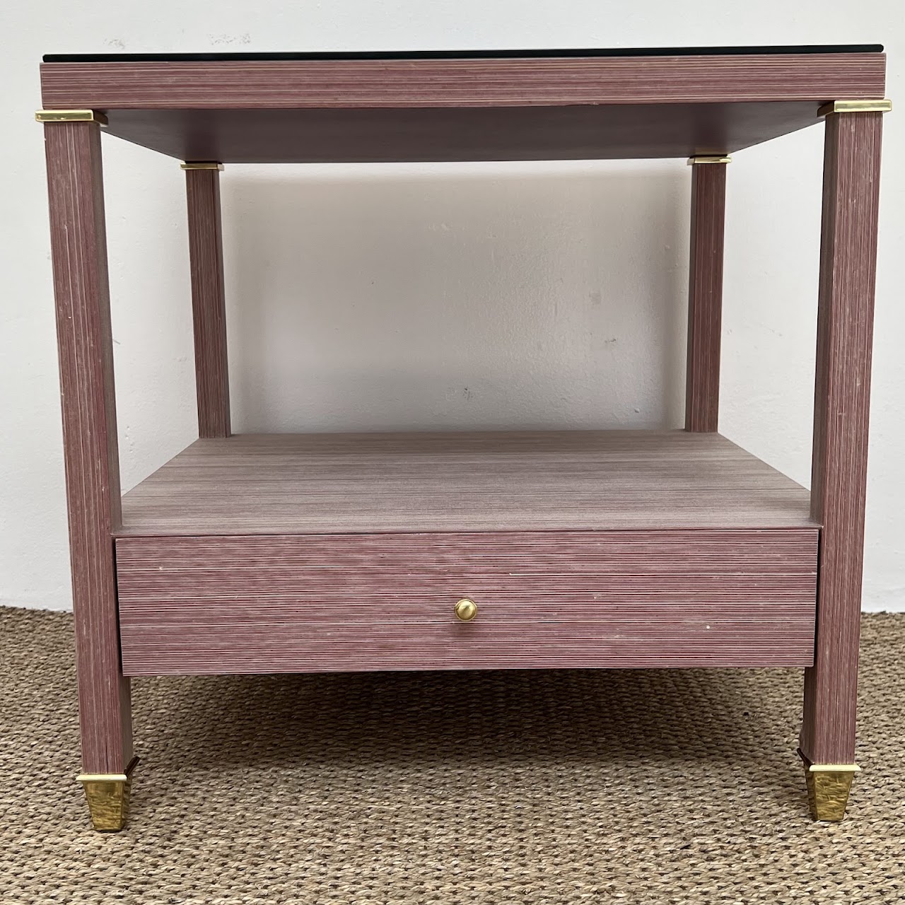 Villa & House Pascal One-Drawer Side Table in Raspberry Shimmer