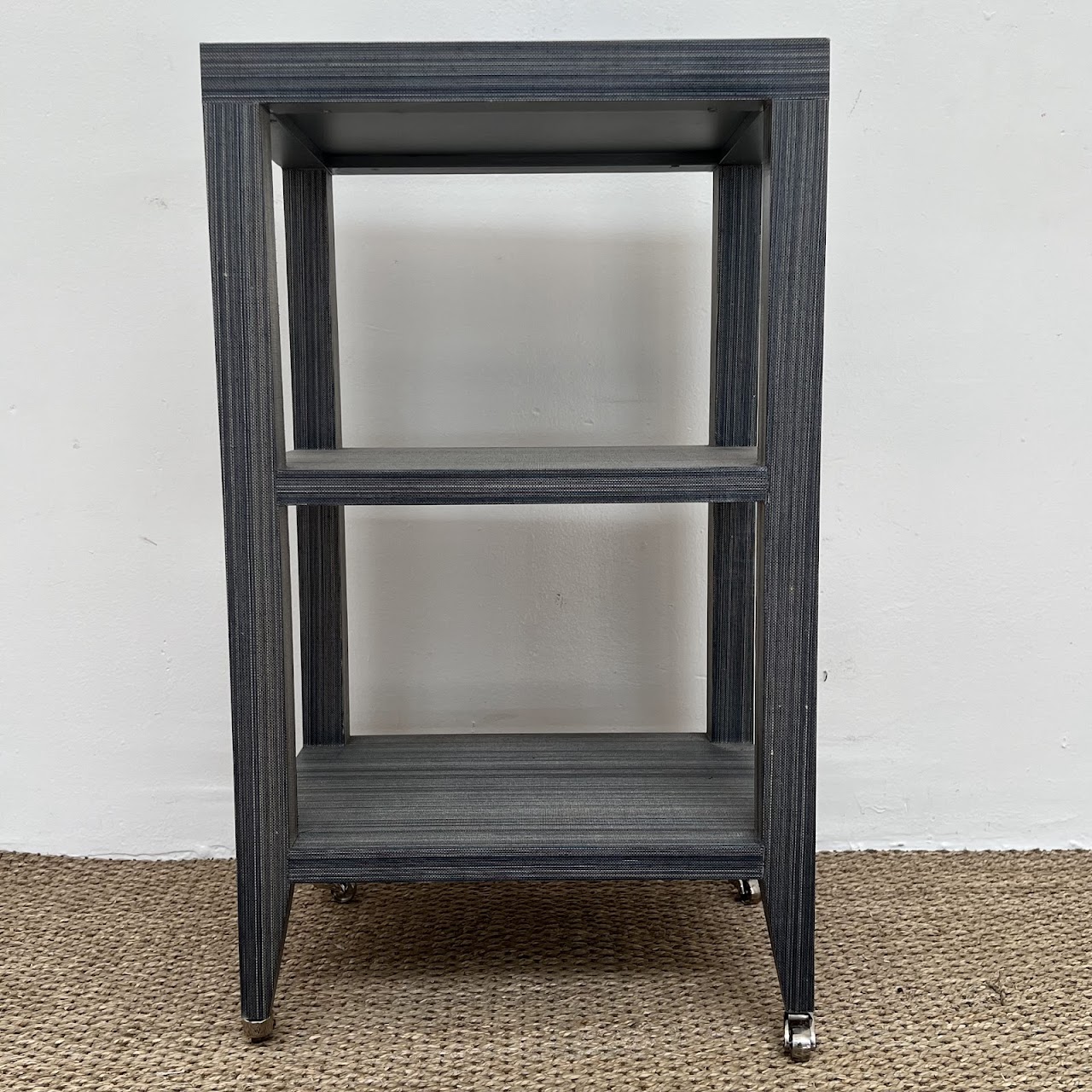 Villa & House Three-Tier Grasscloth Accent Table