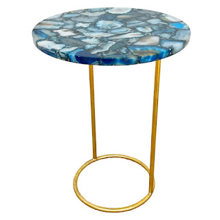 Villa & House Jenay Agate Geode Top Accent Table