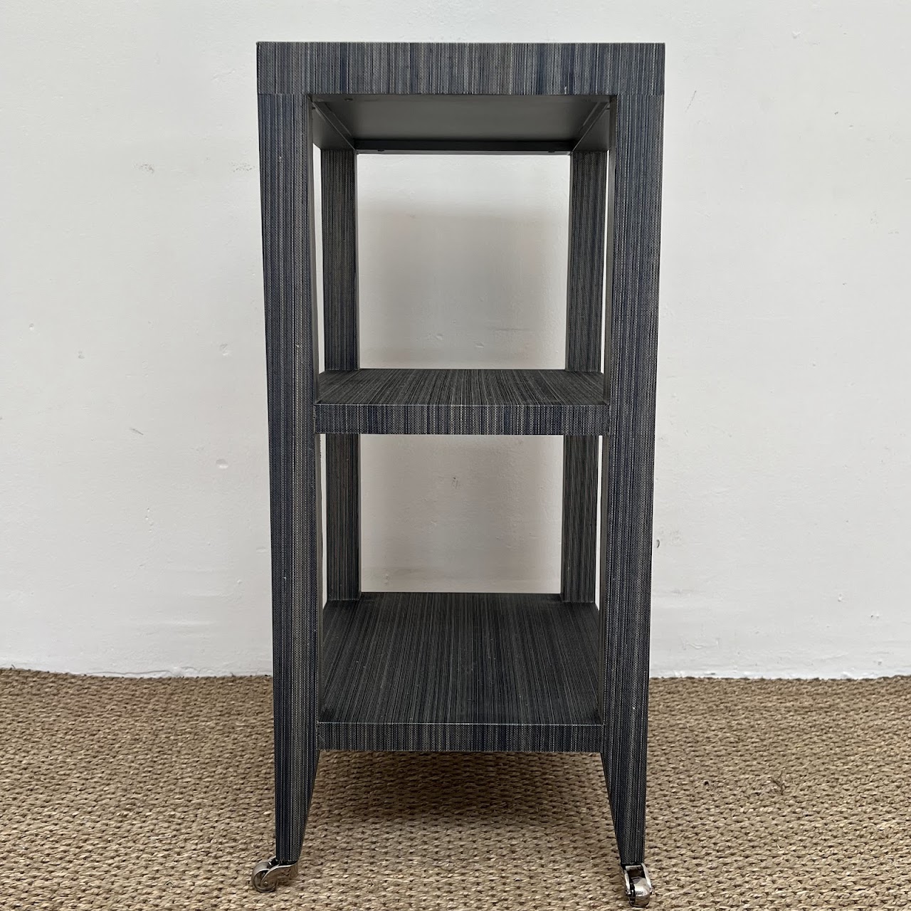 Villa & House Three-Tier Grasscloth Accent Table