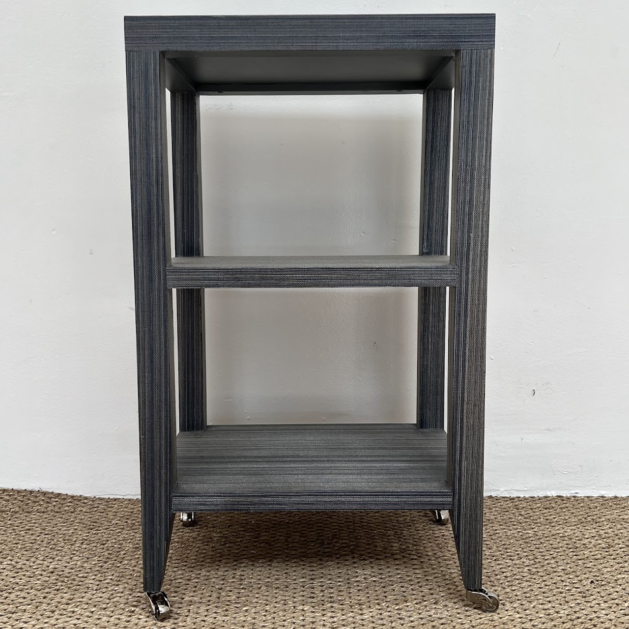 Villa & House Three-Tier Grasscloth Accent Table