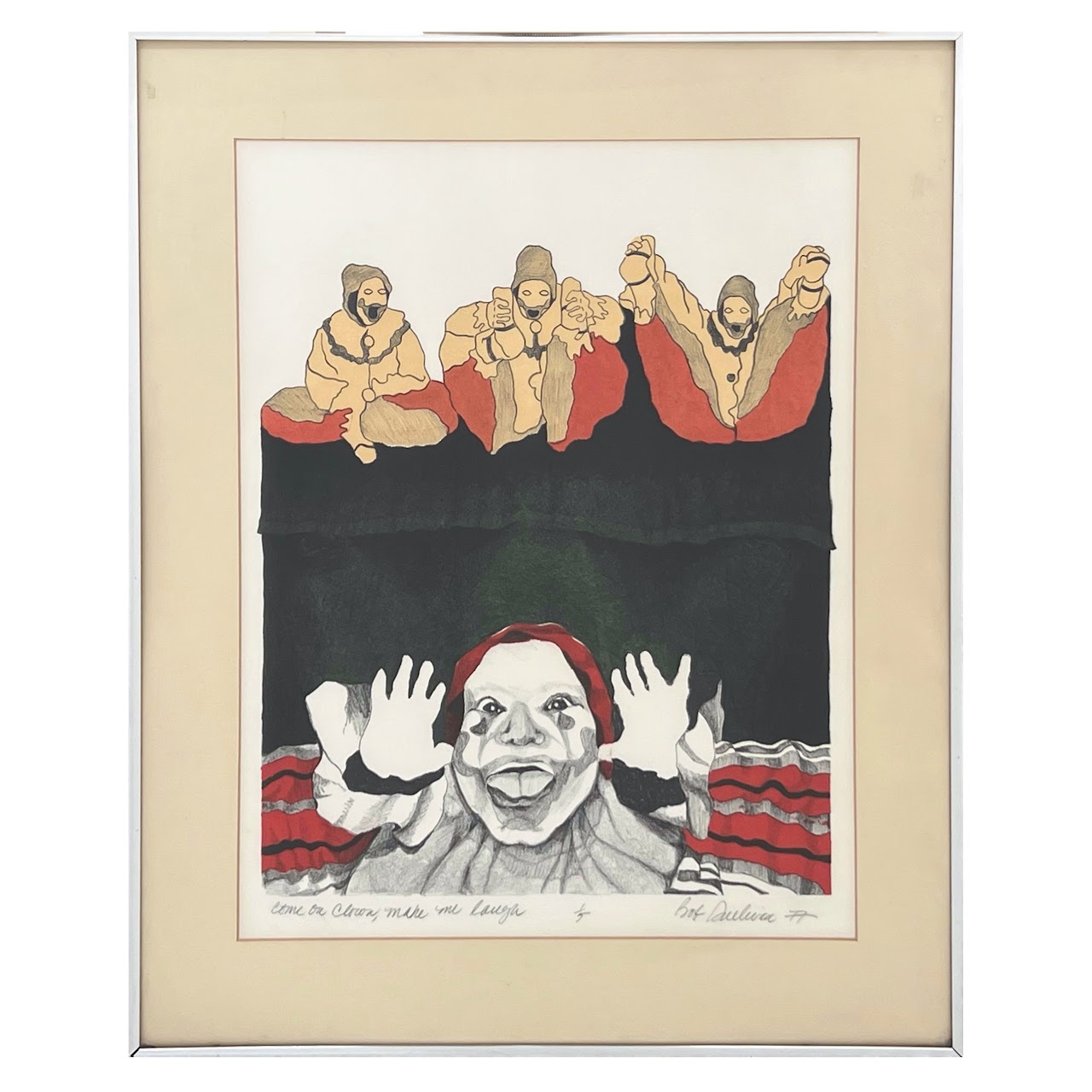 'Come on Clown, Make Me Laugh' Signed Lithograph, 1977