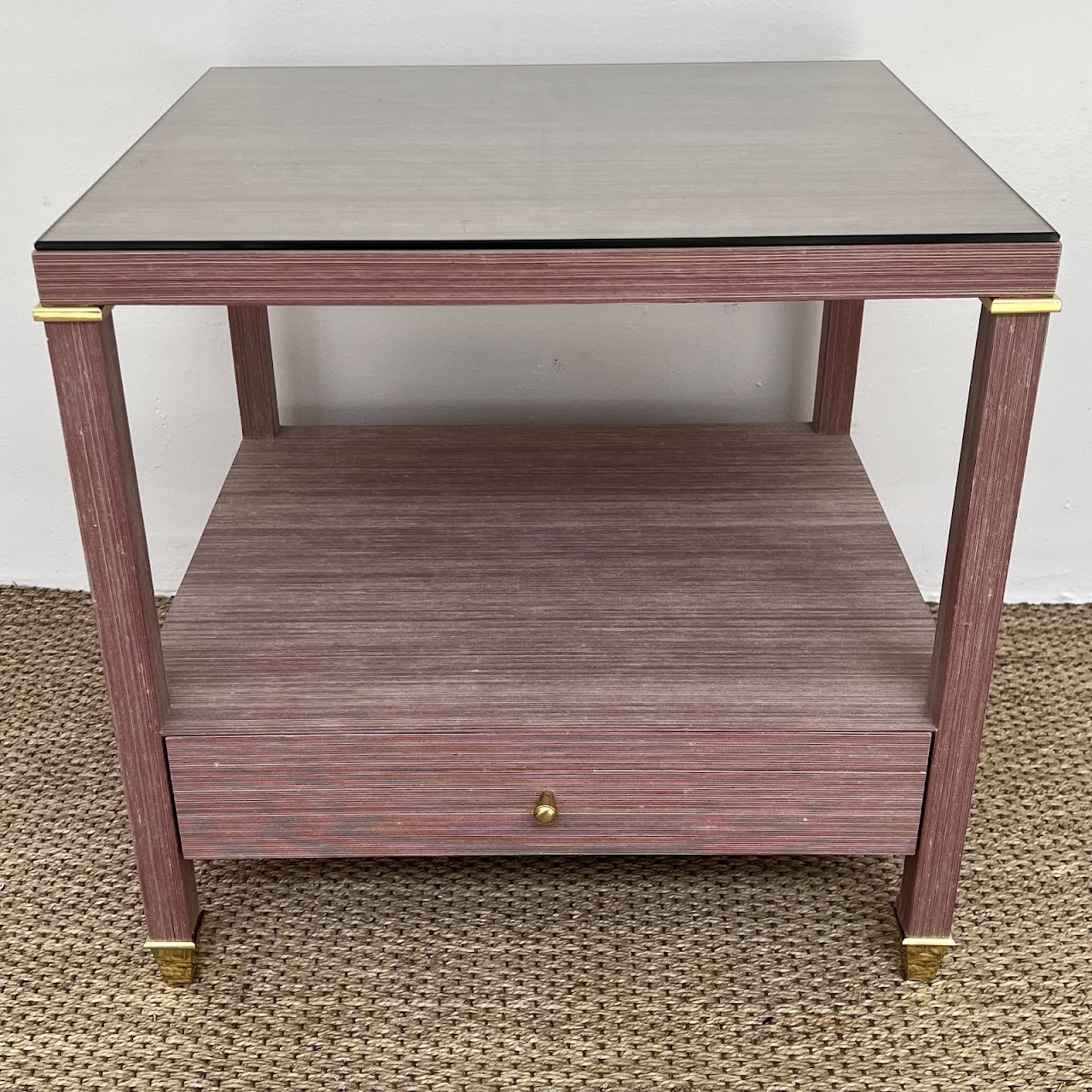 Villa & House Pascal One-Drawer Side Table in Raspberry Shimmer