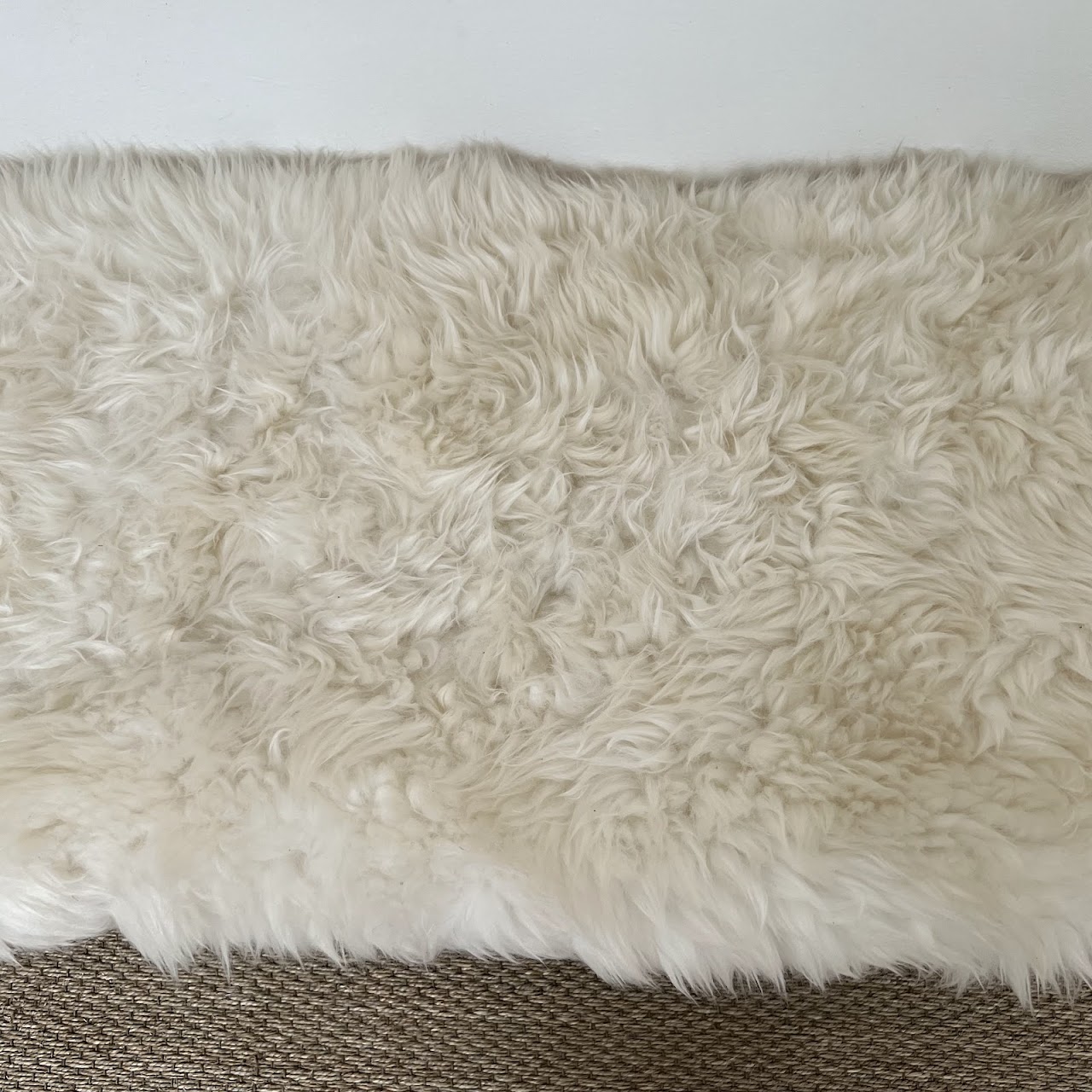 Mongolian Sheepskin Upholstered Lucite Leg Bench