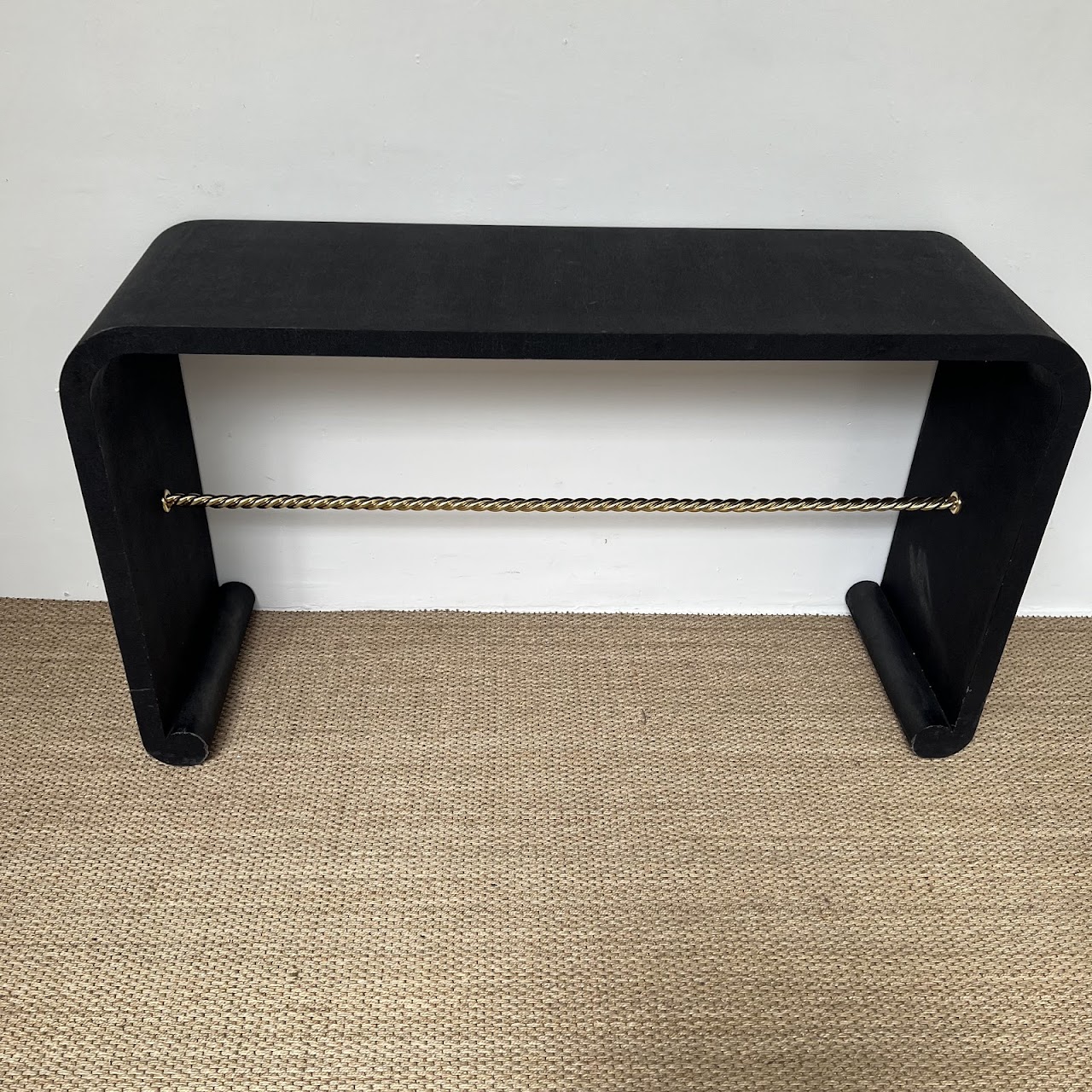 Bunny Williams Home Jian Grasscloth and Brass Console Table