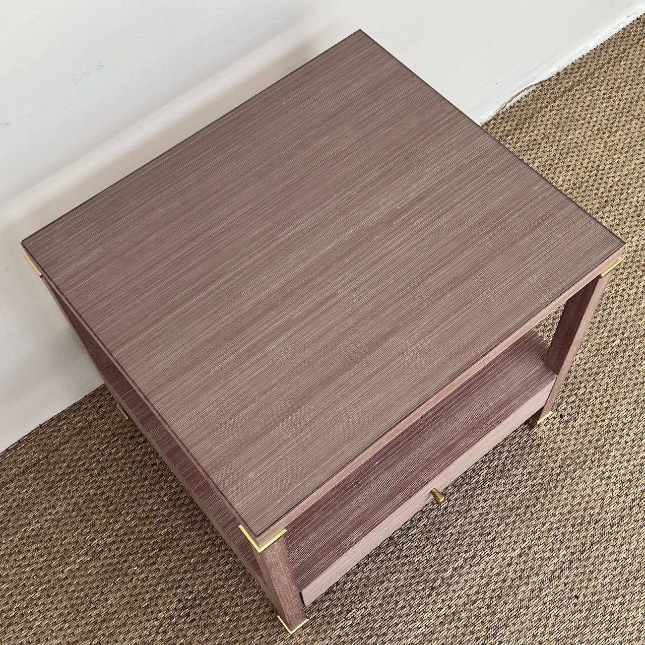 Villa & House Pascal One-Drawer Side Table in Raspberry Shimmer