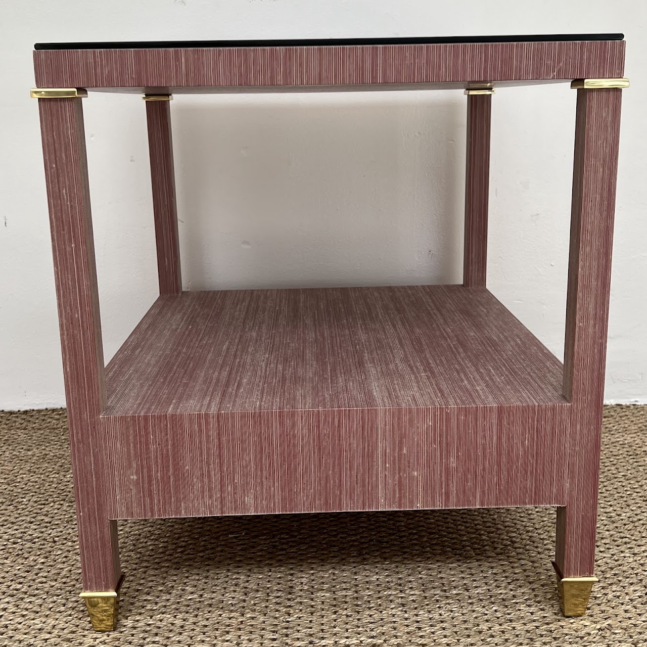 Villa & House Pascal One-Drawer Side Table in Raspberry Shimmer