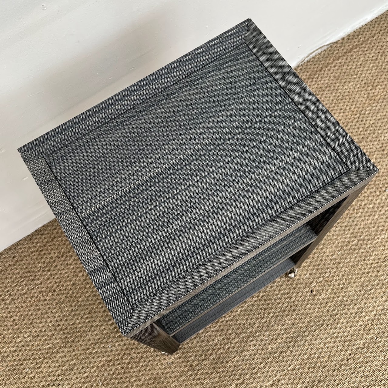 Villa & House Three-Tier Grasscloth Accent Table