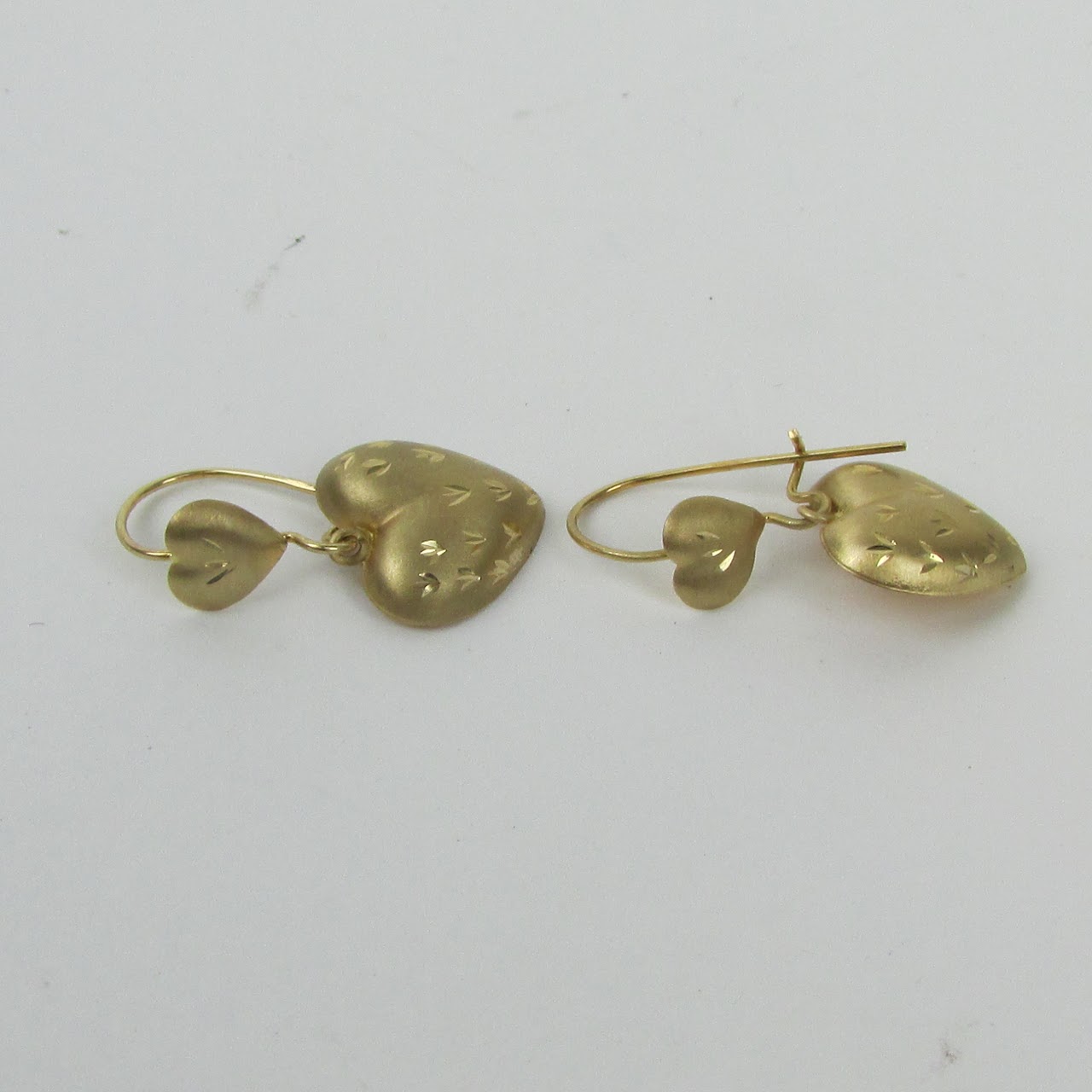 14K Gold Heart Earrings