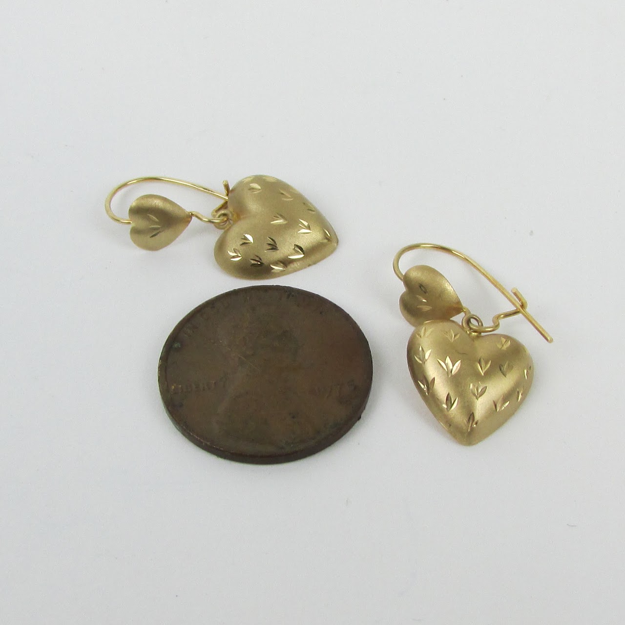 14K Gold Heart Earrings