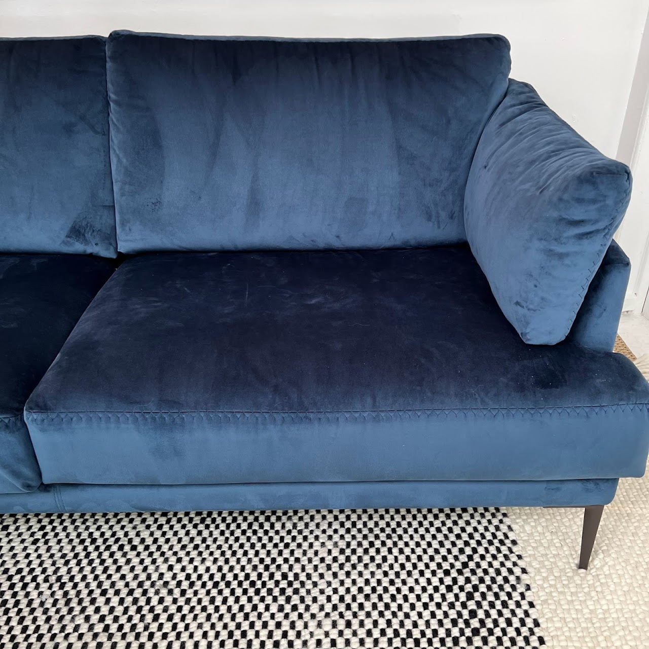 Giuseppe & Giuseppe + Nicoletti & Calia Italian Blue Velvet Sofa