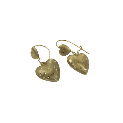 14K Gold Heart Earrings