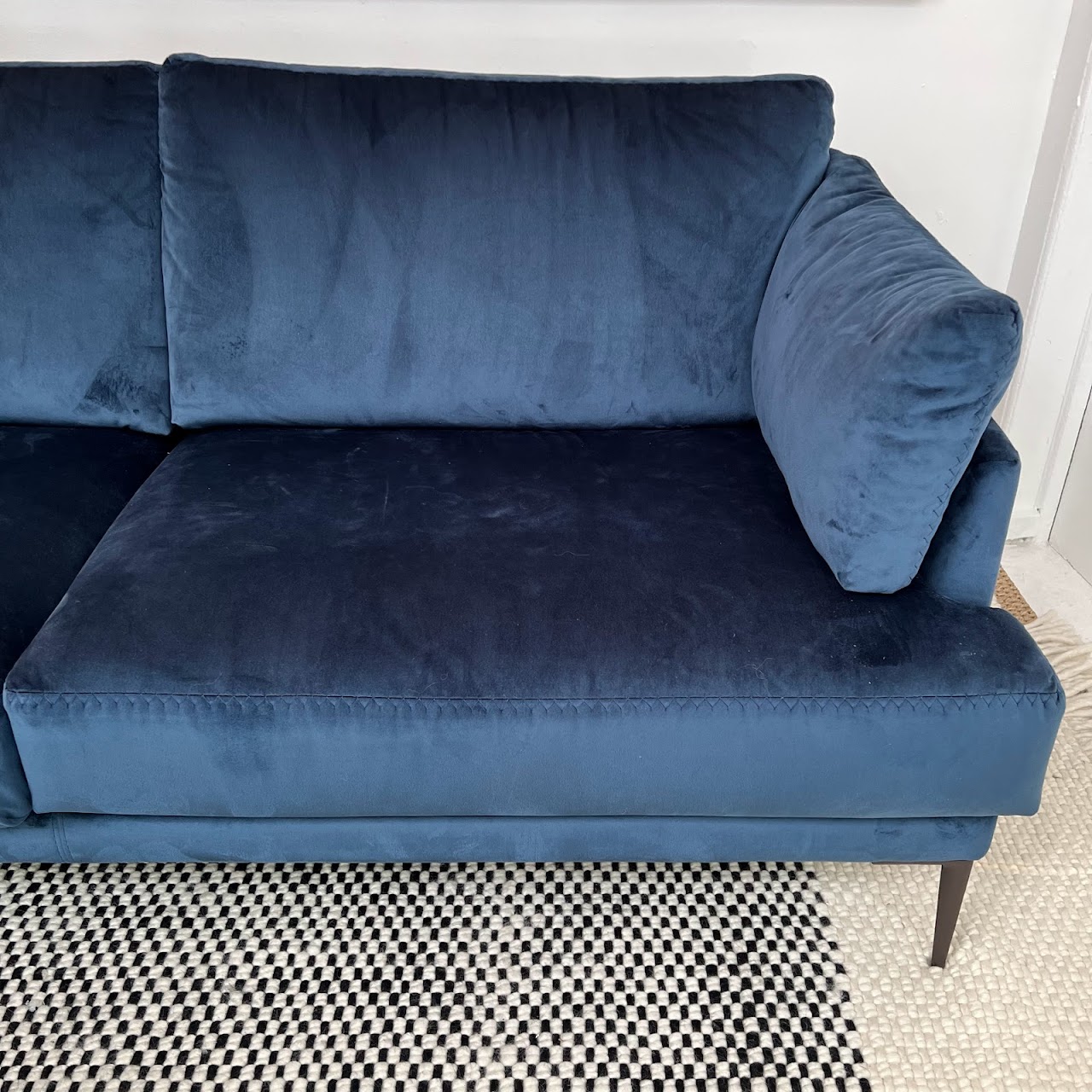 Giuseppe & Giuseppe + Nicoletti & Calia Italian Blue Velvet Sofa