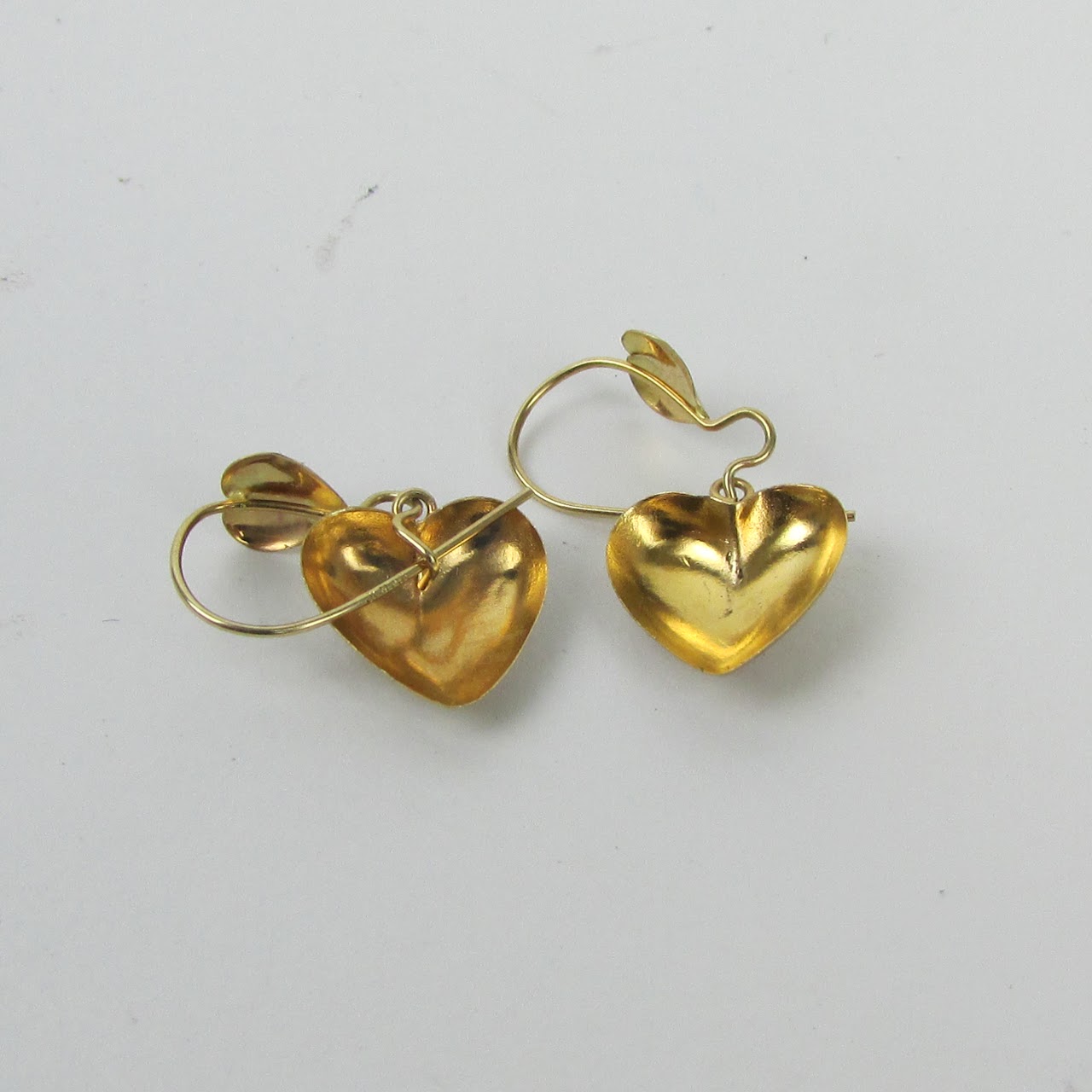 14K Gold Heart Earrings