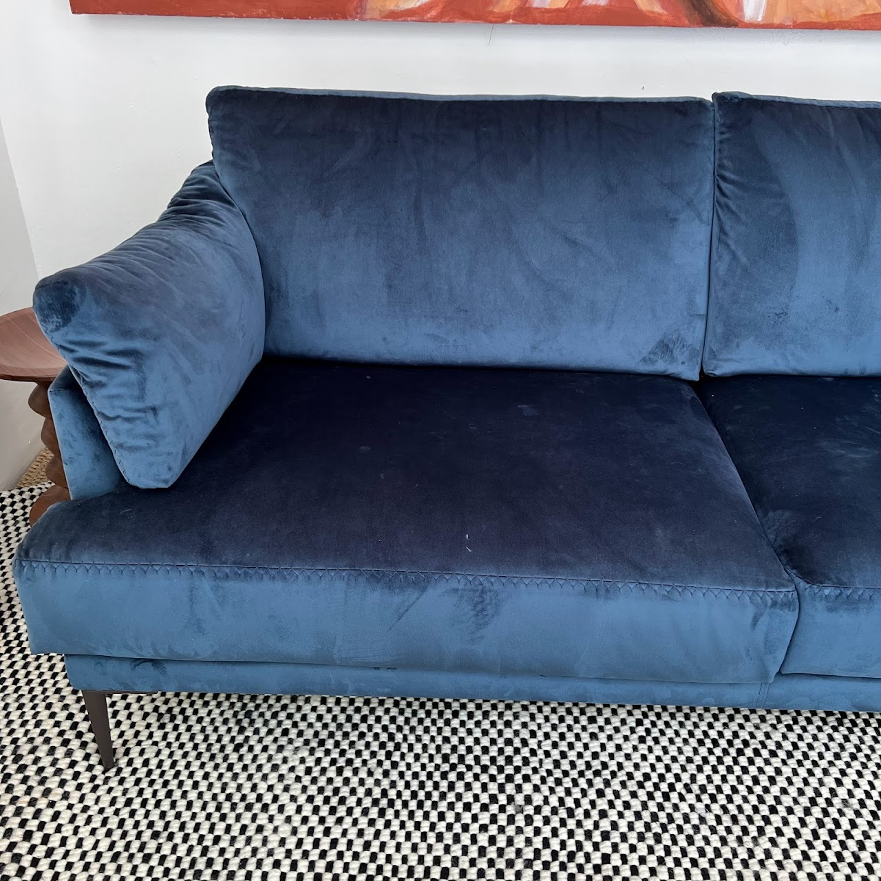 Giuseppe & Giuseppe + Nicoletti & Calia Italian Blue Velvet Sofa