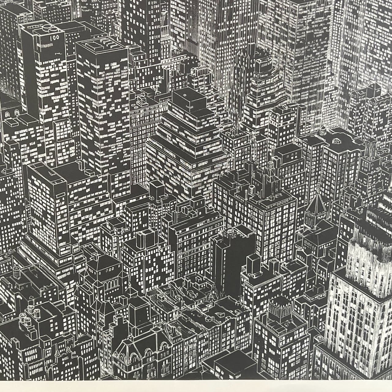 Sandra Finkenberg Signed NYC Skyline Lithograph