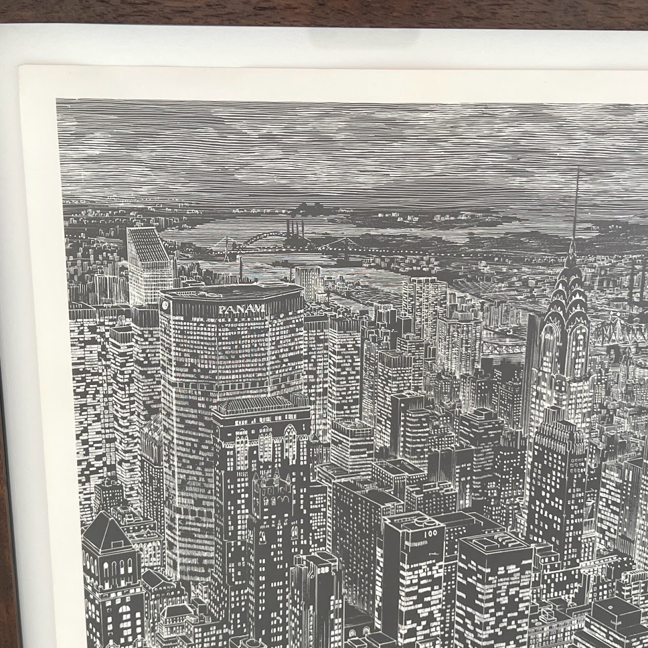 Sandra Finkenberg Signed NYC Skyline Lithograph