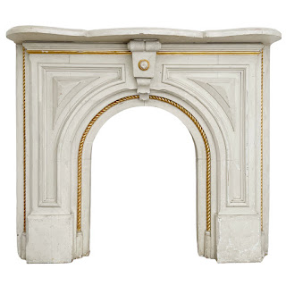 Italianate Parcel Gilt Architectural Salvage Wooden Mantel