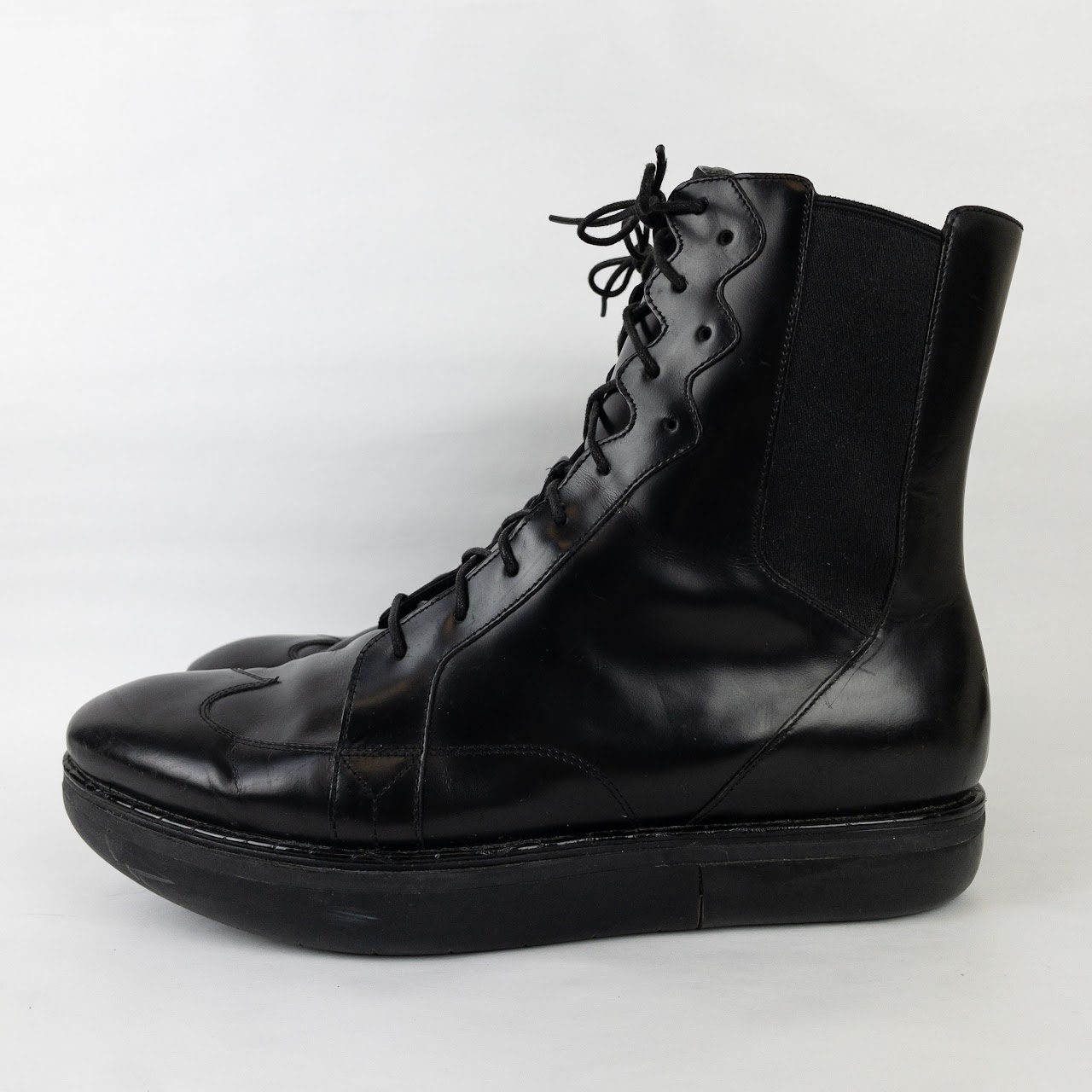 Yohji Yamamoto Y-3 Leather Lace-Up Boots