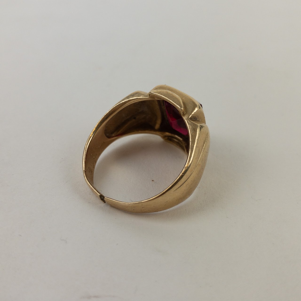 14K Gold & Ruby Broken Ring