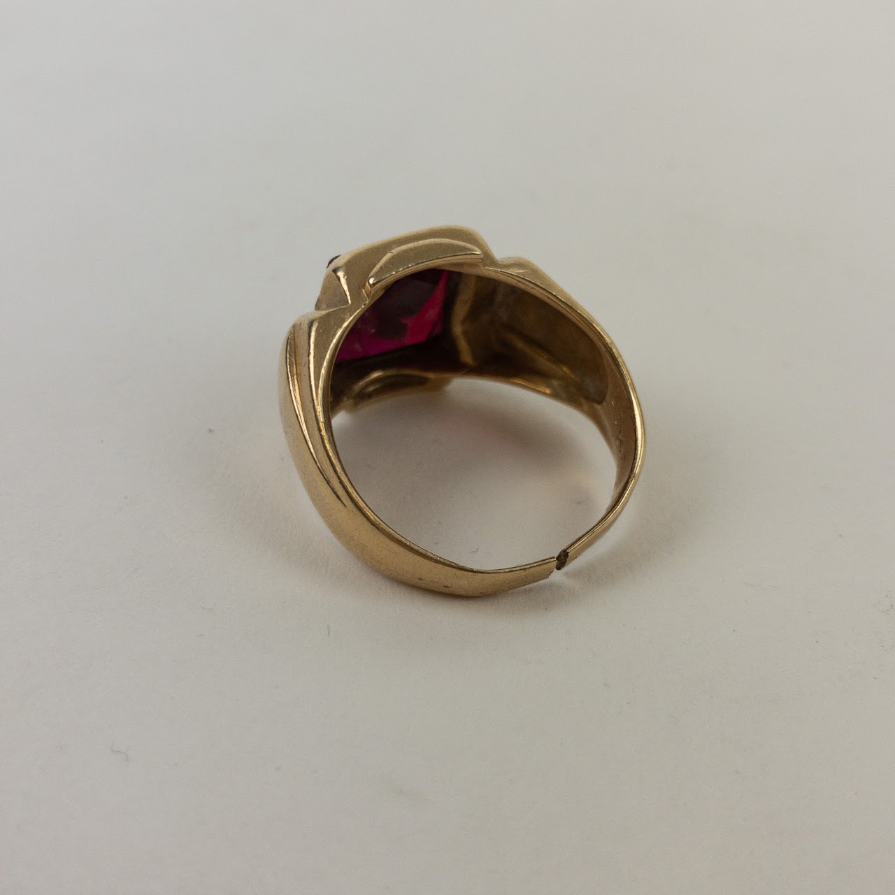 14K Gold & Ruby Broken Ring