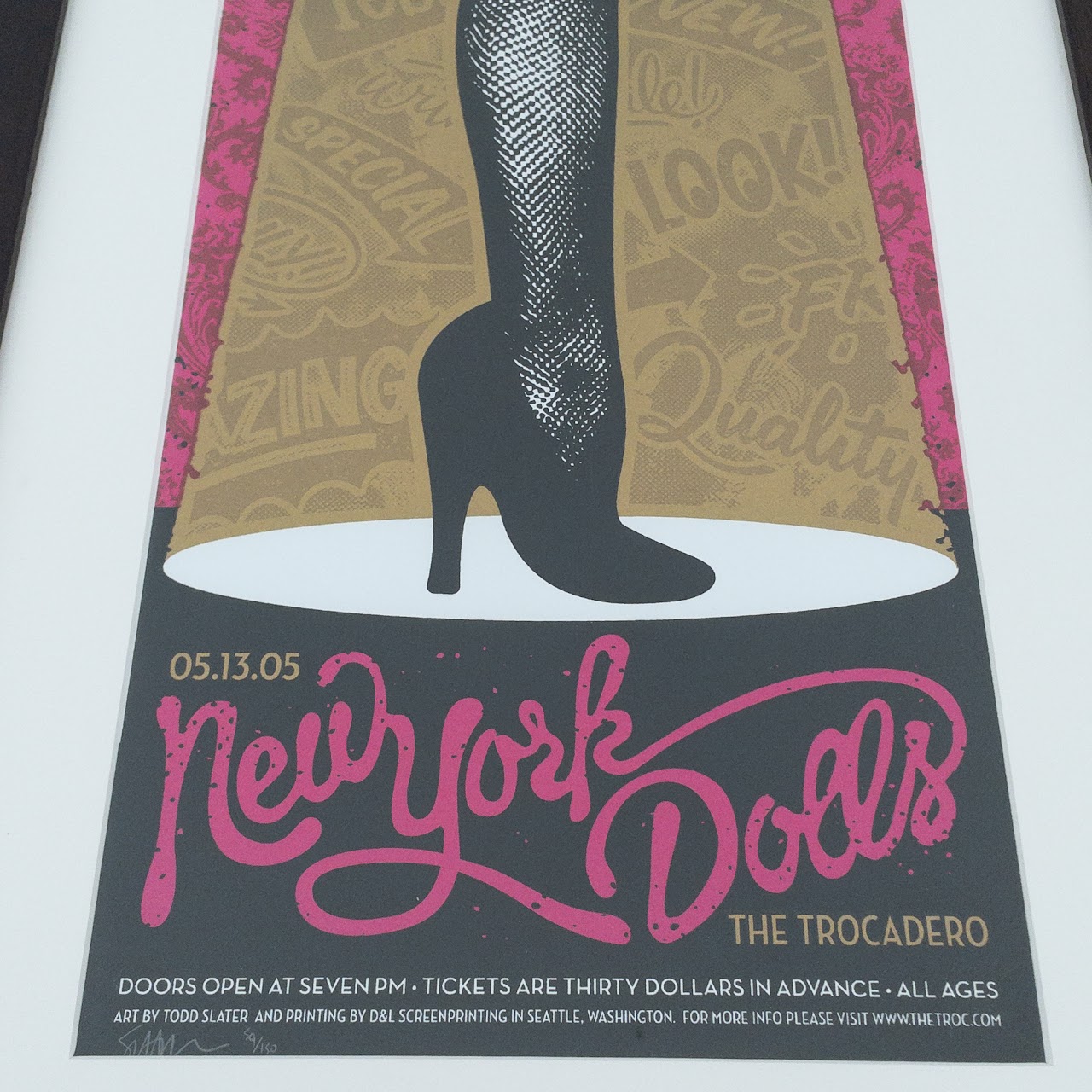 Todd Slater New York Dolls Signed Silkscreen Concert Poster