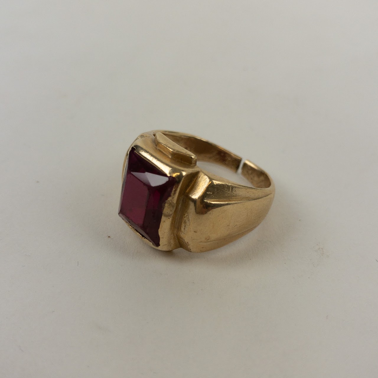 14K Gold & Ruby Broken Ring