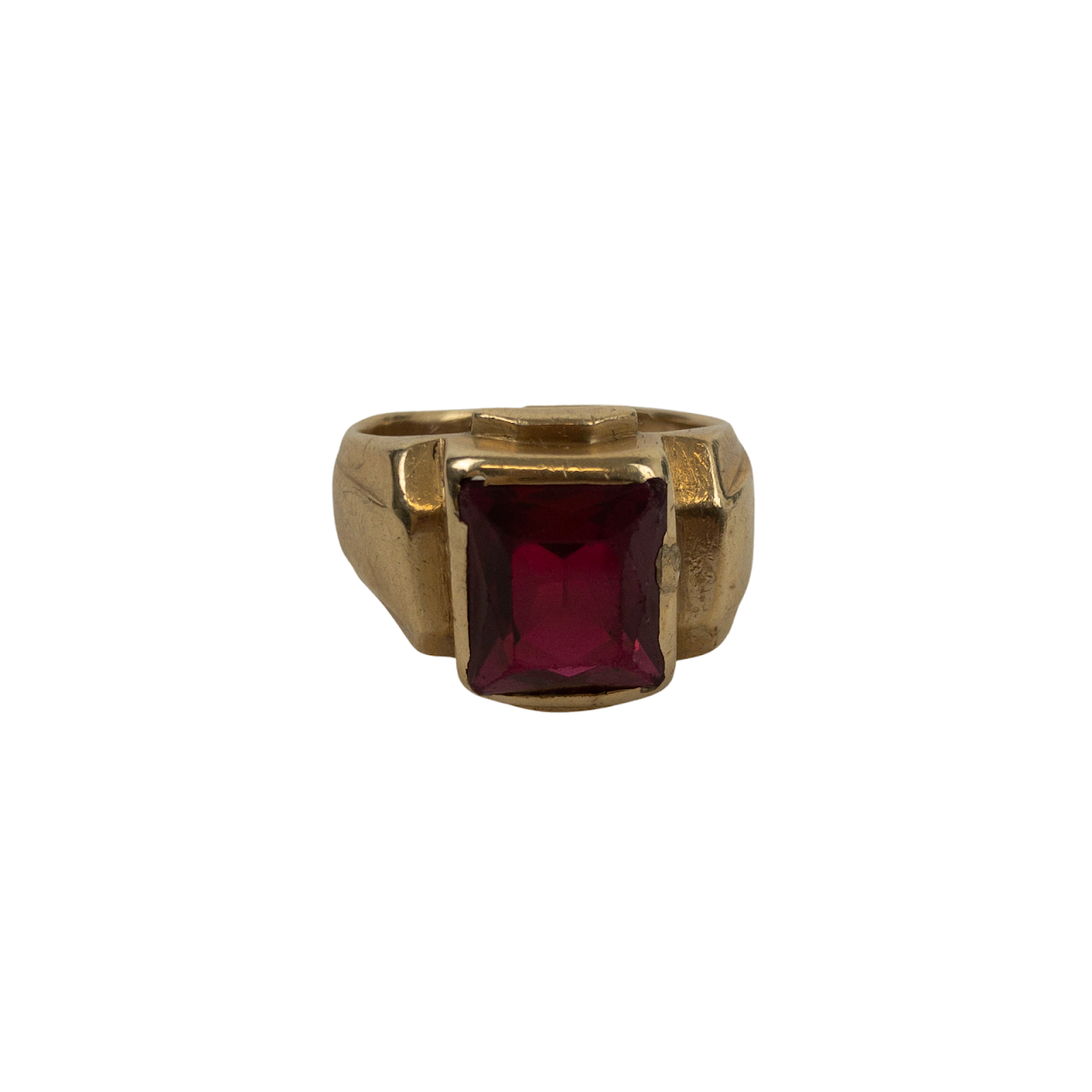 14K Gold & Ruby Broken Ring